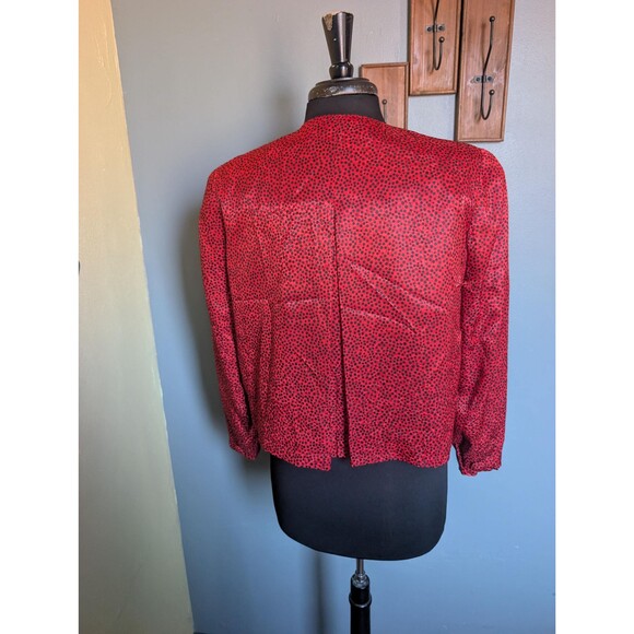 Vintage Evan Picone Cropped Jacket: Red Formal Jacket - Picture 5 of 13